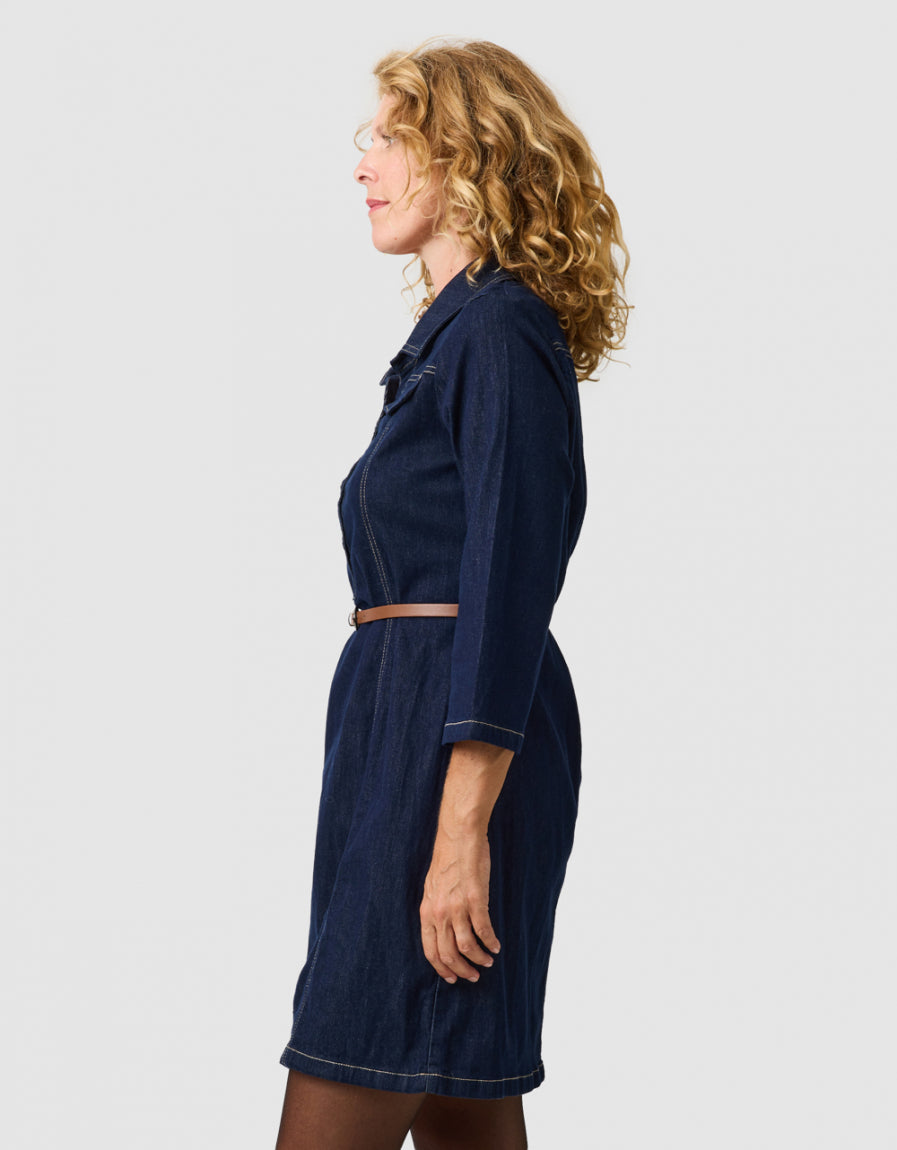 Robe jean coton bleu - image 4