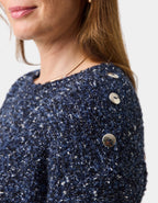 Pull mouliné coton bleu - image 4