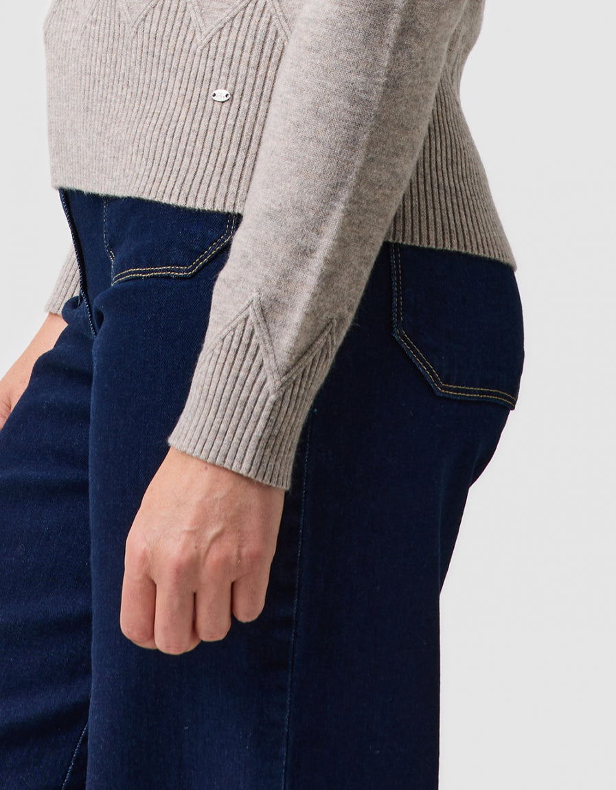 Pull maille modal taupe - image 4