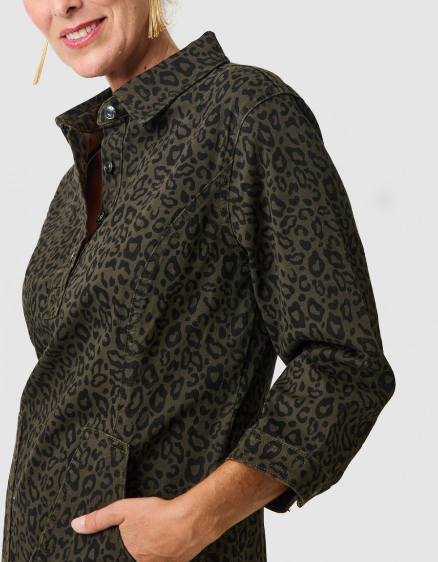 Robe imprimée coton vert - image 4