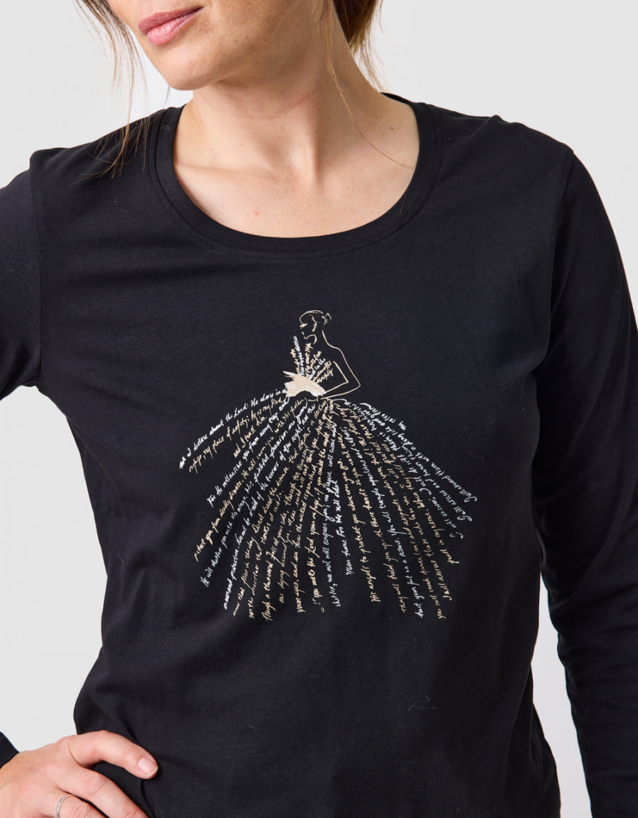 T-shirt imprimé noir - image 4