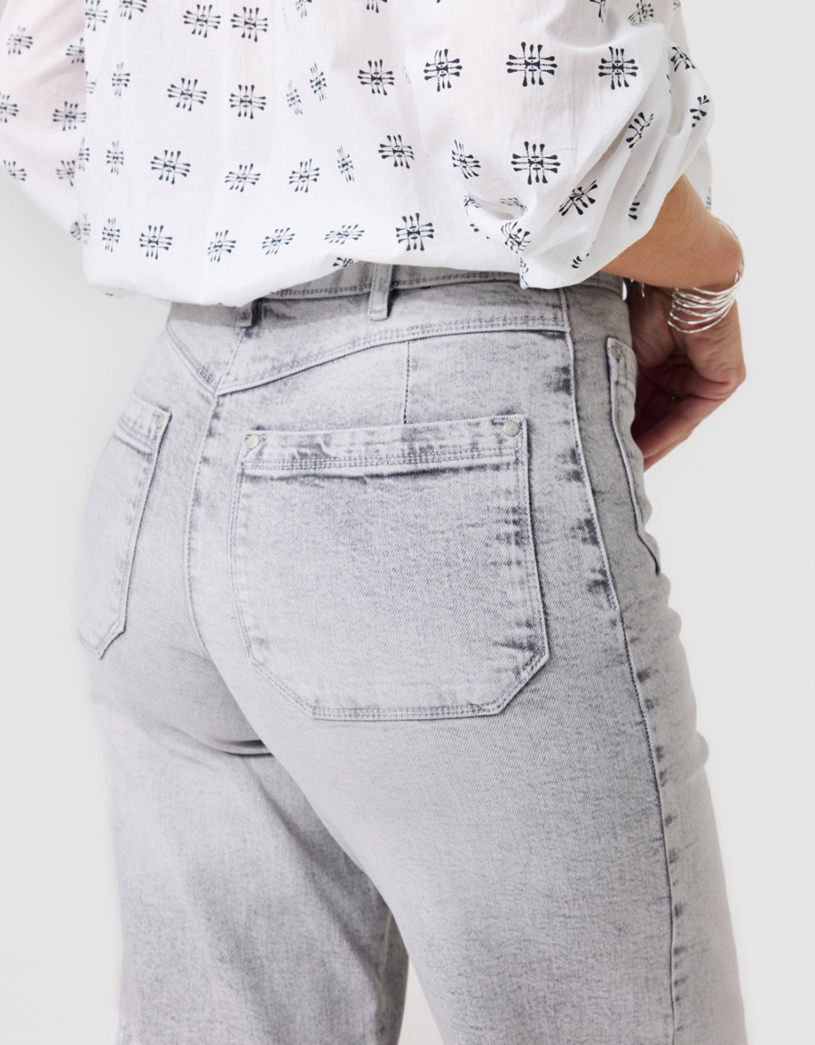 Jean large coton gris - image 4