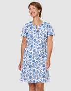 Robe motif coton bleu - image 4